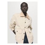 MANGO Woman Kontrast yaka denim parka