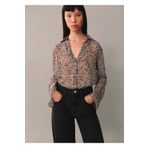 MANGO Woman Leopar desenli akışkan gömlek