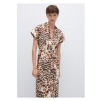 MANGO Woman Leopar Desenli Bağ Detaylı Elbise