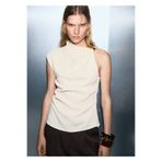 MANGO Woman Metalik detaylı asimetrik bluz