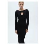MANGO Woman Metalik detaylı triko elbise