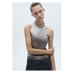 MANGO Woman Metalik saten bluz