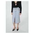Mango Woman Midi denim etek