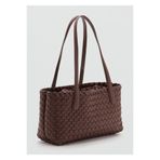 MANGO Woman Örgü desenli tote çanta