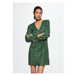 MANGO Woman Paisley Desenli Saten Elbise