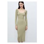 MANGO Woman Ribanalı örgü midi elbise