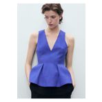MANGO Woman Straplez dar kesim bluz