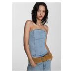 MANGO Woman Straplez denim bluz