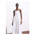 MANGO Woman Straplez midi elbise
