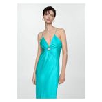 MANGO Woman Straplez saten elbise
