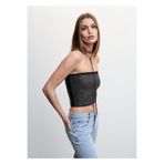MANGO Woman Strass Taşlı Straplez Bluz