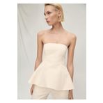 MANGO Woman Volanlı straplez bluz