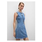 MANGO Woman Yırtıklı kısa denim elbise