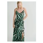 MANGO Woman Zebra desenli volanlı elbise