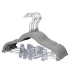 MangoKit 30 cm bebek elbise askısı, ayarlanabilir mandallı, 7 adet pantolon askısı, kadife çocuk elbise askısı, ultra ince, yer tasarrufu sağlayan çocuk elbise askısı, gömlek, pantolon, elbise, etek,