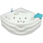Manhattan Oturmalı Oval Jakuzi 130x130, h:55 Party Hidromasaj Sistemli Küvet (Gövde + Metal ayak + Ön panel)