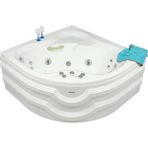 Manhattan Oturmalı Oval Jakuzi 130x130, h:55 Romantic Hidromasaj Sistemli Küvet (Gövde + Metal ayak + Ön panel)