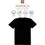 MANICA Erkek Pamuk Bisiklet Yaka Kısa Kollu Basic Tişört - Siyah - XL