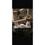 MANİFEST CANDLE Modern Dekoratif 3’lü Obje Seti – Tepsi, Vazo ve Lotus Mum Dönüşümü