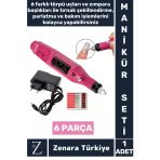Manikür Pedikür El Ayak Protez Tırnak Şekillendirme Parlatma Bakım Elektrikli Manikür Seti 6 Parça