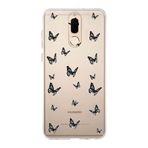 Manitoba Huawei Mate 10 Lite ile Uyumlu Baskılı Yumuşak Silikon Şeffaf Telefon Kılıfı, Kelebek Deseni