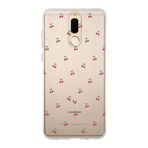 Manitoba Huawei Mate 10 Lite ile Uyumlu Baskılı Yumuşak Silikon Şeffaf Telefon Kılıfı, Kiraz Deseni