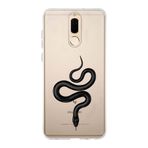 Manitoba Huawei Mate 10 Lite ile Uyumlu Baskılı Yumuşak Silikon Telefon Kılıfı, Şeffaf, Yılan Deseni