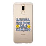 Manitoba Huawei Mate 10 Lite ile Uyumlu Better Things Tasarımlı Baskılı Şeffaf Telefon Kılıfı, Çok Renkli
