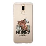 Manitoba Huawei Mate 10 Lite ile Uyumlu Criminal Money Tasarımlı Baskılı Şeffaf Telefon Kılıfı, Silikon, Çok Renkli
