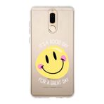 Manitoba Huawei Mate 10 Lite ile Uyumlu Its A Good Day Tasarımlı Baskılı Şeffaf Telefon Kılıfı, Çok Renkli