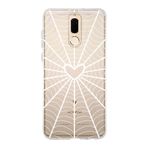 Manitoba Huawei Mate 10 Lite ile Uyumlu Kalpli Örümcek Ağı Tasarımlı Baskılı Şeffaf Telefon Kılıfı