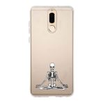 Manitoba Huawei Mate 10 Lite ile Uyumlu Meditasyon Tasarımlı Baskılı Şeffaf Silikon Telefon Kılıfı, Çok Renkli
