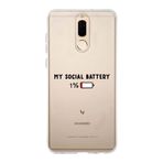 Manitoba Huawei Mate 10 Lite ile Uyumlu My Social Battery Tasarımlı Baskılı Şeffaf Telefon Kılıfı, Çok Renkli