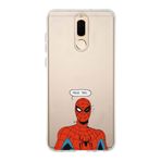 Manitoba Huawei Mate 10 Lite ile Uyumlu Örümcek Adam Tasarımlı Baskılı Şeffaf Silikon Telefon Kılıfı, Çok Renkli