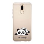 Manitoba Huawei Mate 10 Lite ile Uyumlu Panda Tasarımlı Baskılı Şeffaf Telefon Kılıfı, Çok Renkli