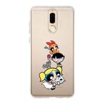 Manitoba Huawei Mate 10 Lite ile Uyumlu Powerpuff Girls Tasarımlı Baskılı Şeffaf Silikon Telefon Kılıfı, Çok Renkli