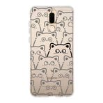 Manitoba Huawei Mate 10 Lite ile Uyumlu Sevimli Kediler Tasarımlı Baskılı Şeffaf Telefon Kılıfı