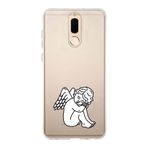 Manitoba Huawei Mate 10 Lite ile Uyumlu Sevimli Melek Tasarımlı Baskılı Şeffaf Telefon Kılıfı