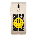 Manitoba Huawei Mate 10 Lite ile Uyumlu Smile Tasarımlı Baskılı Şeffaf Silikon Telefon Kılıfı, Çok Renkli