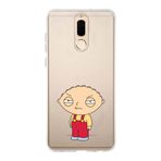 Manitoba Huawei Mate 10 Lite ile Uyumlu Stewie Griffin Tasarımlı Baskılı Şeffaf Silikon Telefon Kılıfı, Çok Renkli