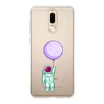 Manitoba Huawei Mate 10 Lite Uyumlu Astronot Tasarımlı Baskılı Şeffaf Telefon Kılıfı