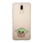Manitoba Huawei Mate 10 Lite Uyumlu Baby Yoda Tasarımlı Baskılı Şeffaf Telefon Kılıfı, Çok Renkli