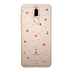 Manitoba Huawei Mate 10 Lite Uyumlu Baskılı Yumuşak Silikon Şeffaf Telefon Kılıfı, Çilek ve Fiyonk Desen