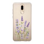 Manitoba Huawei Mate 10 Lite Uyumlu Baskılı Yumuşak Silikon Şeffaf Telefon Kılıfı, Lavanta Çiçeği Deseni