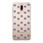 Manitoba Huawei Mate 10 Lite Uyumlu Baskılı Yumuşak Silikon Şeffaf Telefon Kılıfı, Mor Fiyonk Deseni