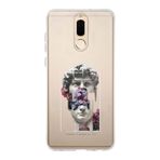 Manitoba Huawei Mate 10 Lite Uyumlu David Vaporwave Tasarımlı Baskılı Şeffaf Telefon Kılıfı, Çok Renkli