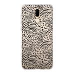 Manitoba Huawei Mate 10 Lite Uyumlu Desen Tasarımlı Baskılı Şeffaf Telefon Kılıfı, Silikon, Zebra Leopar Desen, Siyah-Beyaz