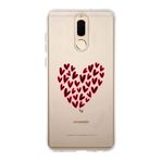 Manitoba Huawei Mate 10 Lite Uyumlu Kalpler Tasarımlı Baskılı Şeffaf Telefon Kılıfı, Çok Renkli