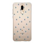 Manitoba Huawei Mate 10 Lite Uyumlu Mavi Kirazlar Tasarımlı Baskılı Şeffaf Telefon Kılıfı