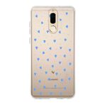 Manitoba Huawei Mate 10 Lite Uyumlu Minik Kalpler Tasarımlı Baskılı Şeffaf Telefon Kılıfı, Mavi